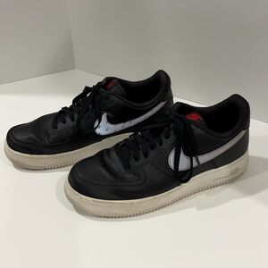 Nike Air Force 1 Low Black Red White Men’s Size 9 Leather Sneakers CT296-001